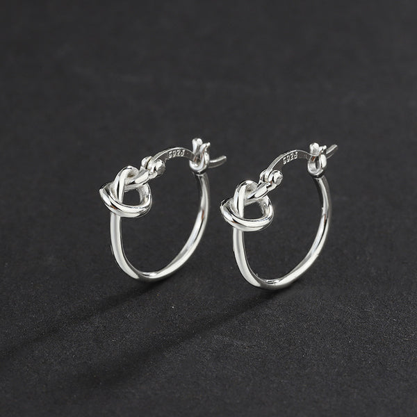 925 Sterling Silver Plain Earrings Small Earrings Female - 4 - CJ