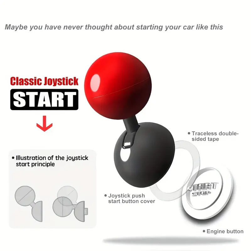 Push Start Button Cover, Joystick Car Engine Start Stop Button Cover Protector, Funny Car Ignition Button Cover Decorations Cool Car Accessories Interior Decor One - Touch Start Button Starter Cover - 5.0 - CJ