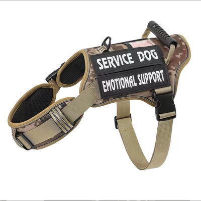 USLOCAL Tactical Service Dog Harness With Control Handle No Pulling Adjustable Reflective Pet Vest Harness Easy Walking Training - 5 - CJ