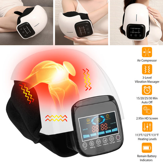 1Pc Electric Rechargeable Knee Massager Infrared Heat Pain Relief Therapy Knee Brace Wrap With Air Pressure Kneading Timer Temperature Adjustment - 5 - CJ