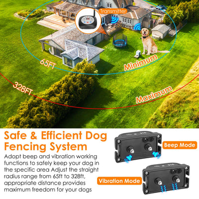 1Set 328FT Electric Wireless Dog Fence System With GPS Location Monitor Collar Receiver Rechargeable Beep Vibration Fence System For Small Medium Large Dogs - 5 - CJ