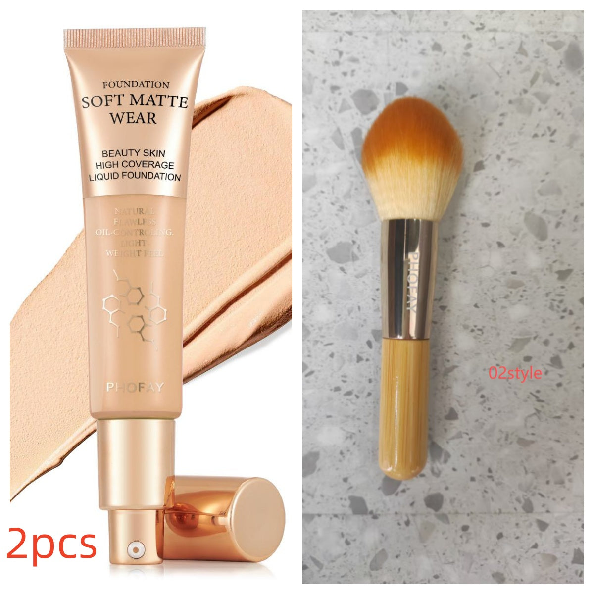 PHOFAY Full Coverage Foundation - 4 - CJ - 03 set - CJCZ212019630DW