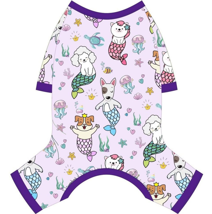 Dog Pajamas Pjs Spring Summer Dog Clothes For Small Dogs Girl Boy, Soft Stretchy Tiny Chihuahua Yorkie Puppy Clothes Doggie Onesies Cat Pet Jammies Outfit, Mermaids