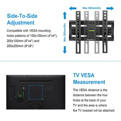 1Pc TV Wall Mount Bracket Tilt For 23in To 42in LED LCD PLASMA Flat TV VESA 200x200mm - 5 - CJ
