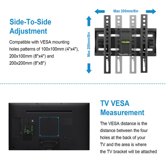 1Pc TV Wall Mount Bracket Tilt For 23in To 42in LED LCD PLASMA Flat TV VESA 200x200mm - 5 - CJ