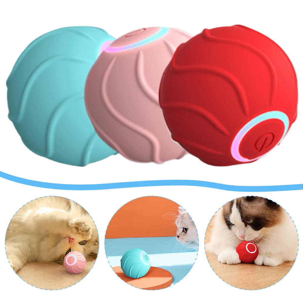 Smart Cat Toys Rolling Ball Pet Cat Owner Interactive Pets Toys Automatic Bouncing Ball USB Self Hi Teasing Kittens Jumping Ball - 0 - CJ