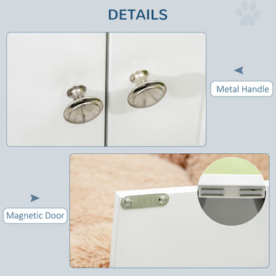 Large Elevated Dog Bowls with Storage Cabinet Containing Large 44L Capacity, Raised Dog Bowl Stand Pet Food Bowl Pet Feeding Station, White - 5 - CJ