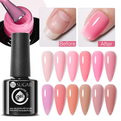 Reinforced Long - lasting No - file Base Coat With Shimmering Glitter Gel Polish - 0 - CJ