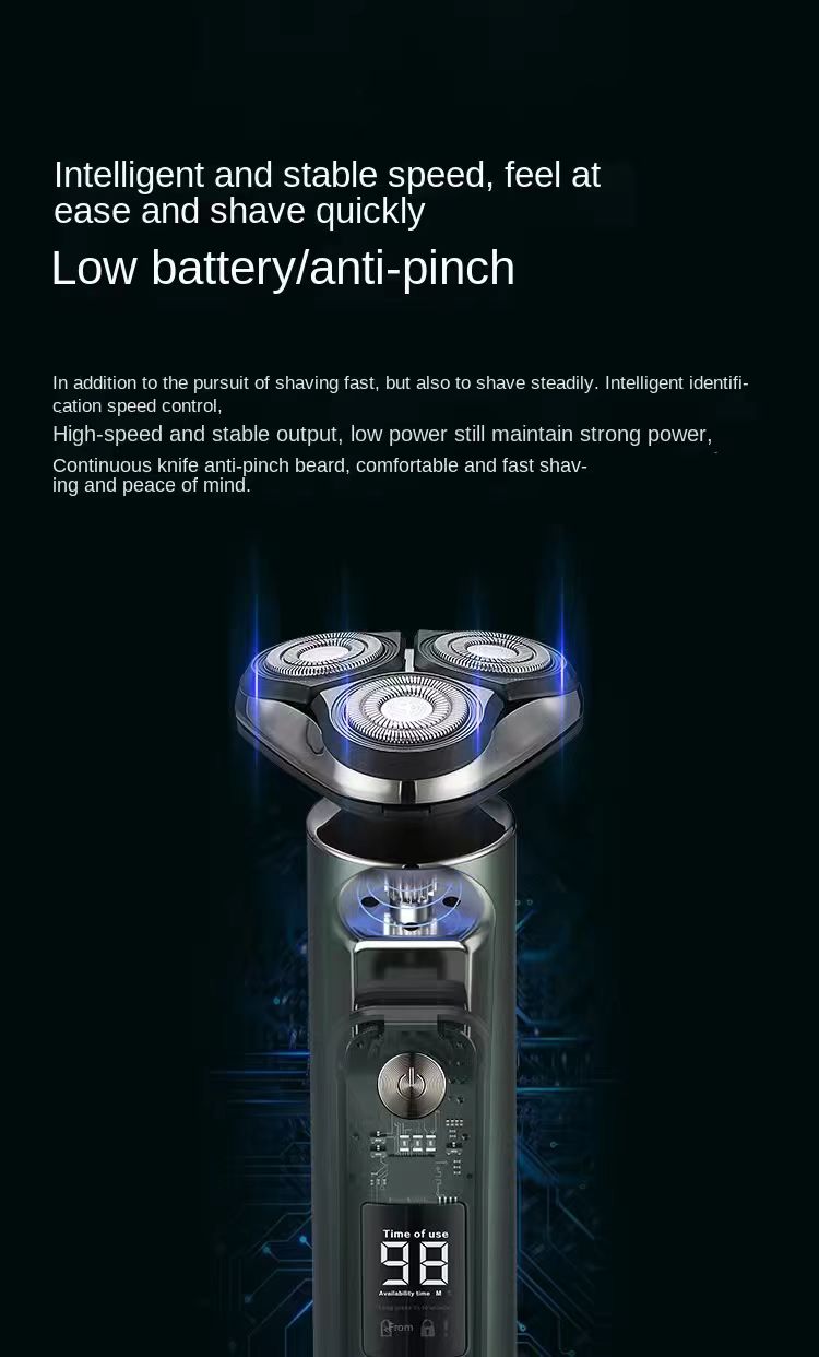 Men's Electric Shaver Triple Head Razor Travel Portable Washable - 5 - CJ