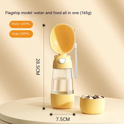 Portable Dog Water Bottle Food And Water Container For Pet Pets Feeder Bowl Outdoor Travel Drinking Bowls Water Dispenser - 0 - CJ - 3086 Flagship Style Yellow - CJMY199304203CX