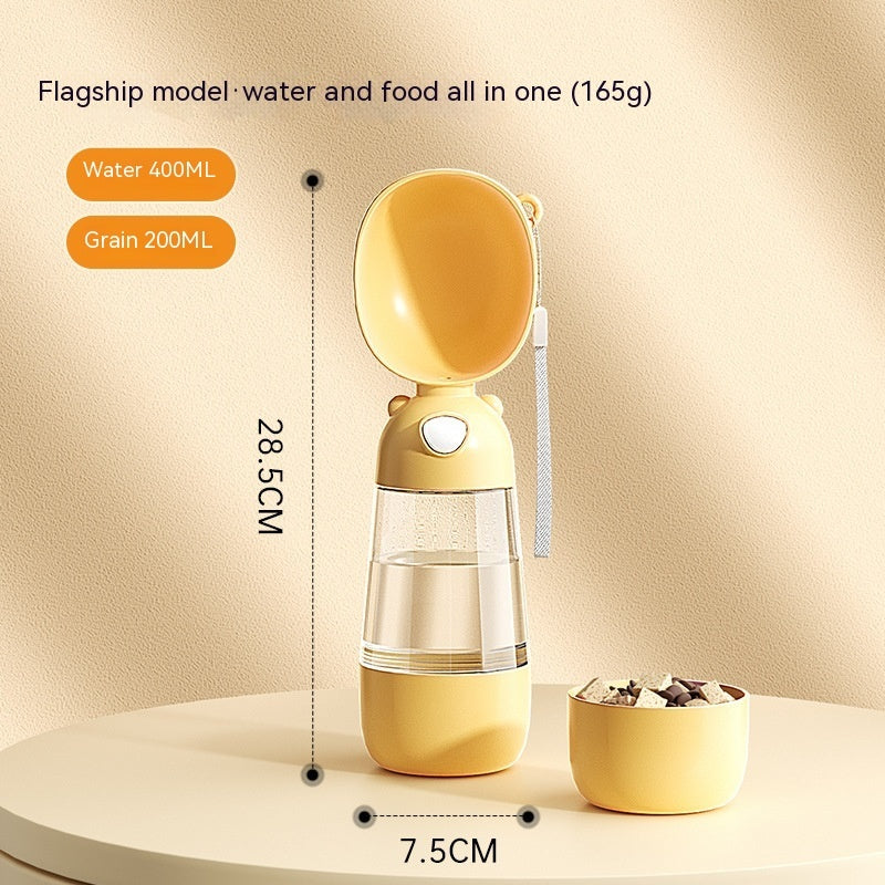 Portable Dog Water Bottle Food And Water Container For Pet Pets Feeder Bowl Outdoor Travel Drinking Bowls Water Dispenser - 0 - CJ - 3086 Flagship Style Yellow - CJMY199304203CX