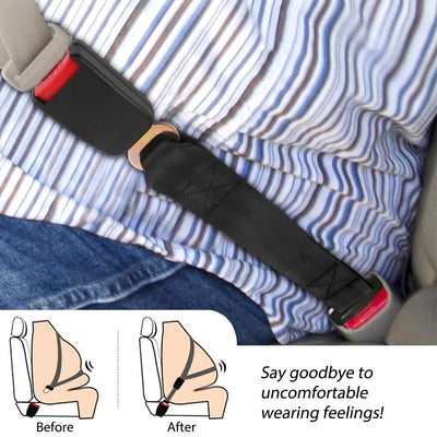 2Pcs Car Seat Belt Extender 14.37in Buckle Tongue Webbing Extension Safety Belt Auto Belt Clip Lengthening - 5 - CJ