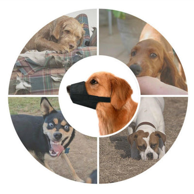 Dog Muzzle - Adjustable Soft Breathable Tribal Nylon Dog Mouth Guard Cover For Small, Medium And Large Dogs, Anti Chewing, Barking & Biting - 5 - CJ
