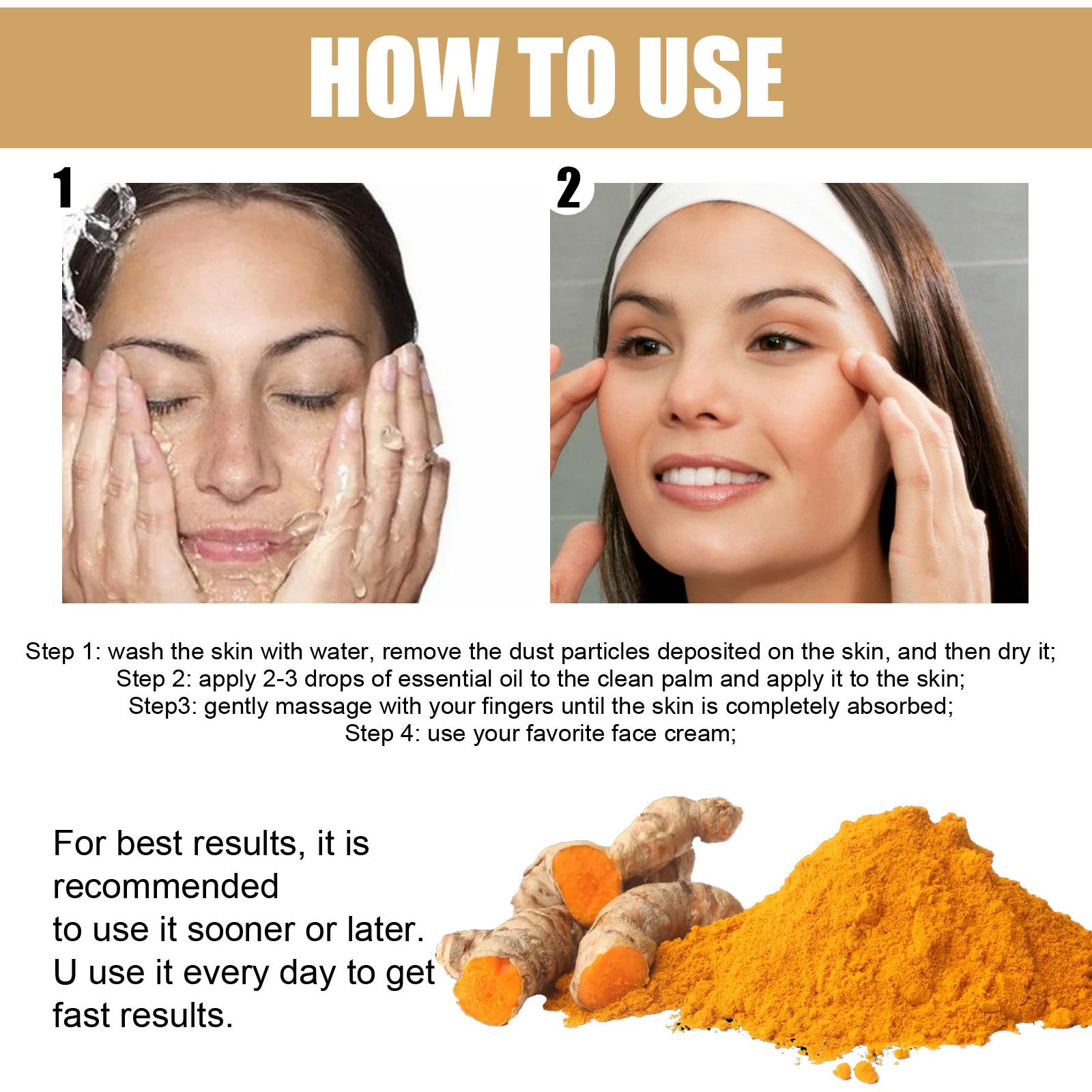 EELHOE Turmeric Dark Spot Correcting Serum Face Care Spot Moisturizing Nourishing Repairing Complexion Serum - 5 - CJ