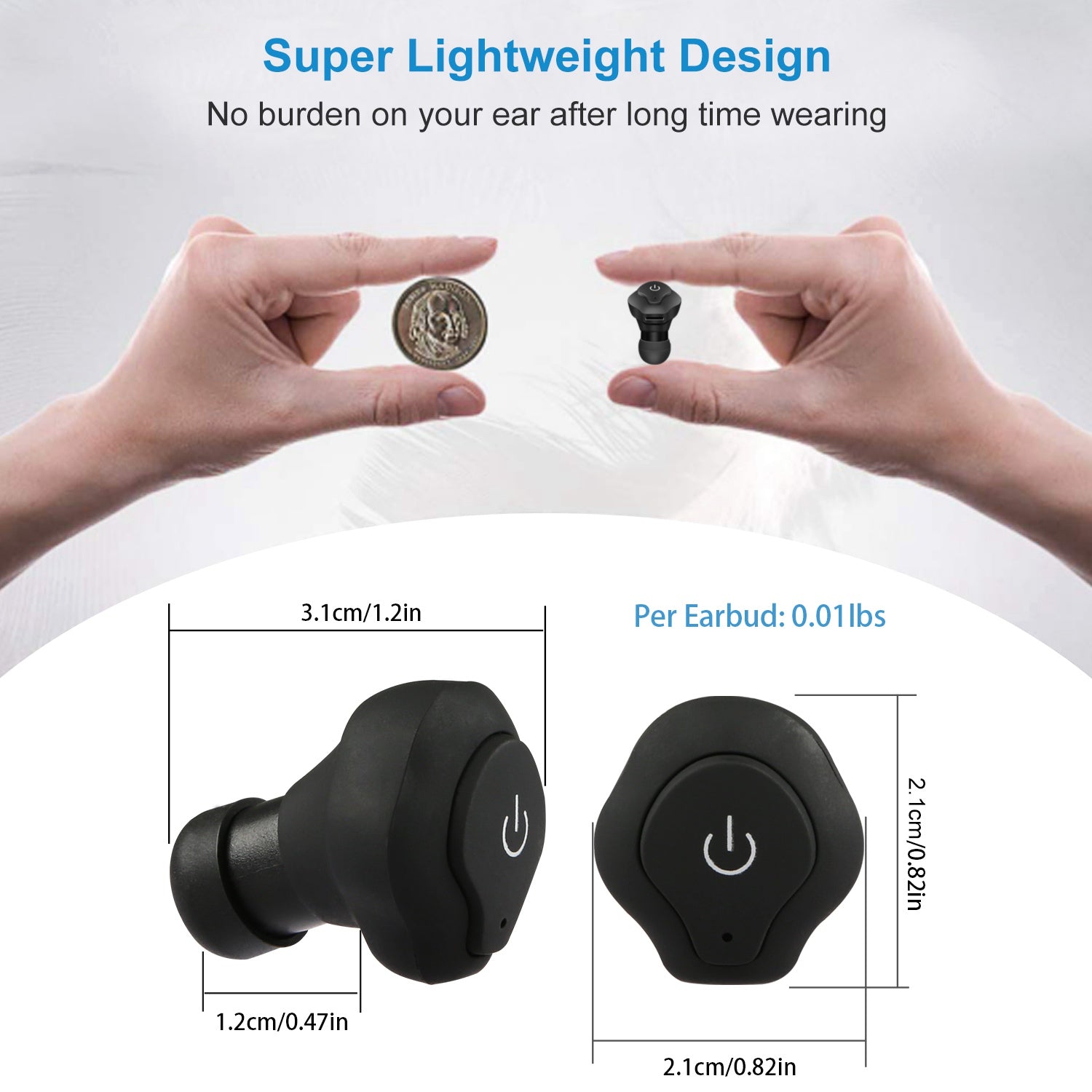 1 Pair True Wireless Earbuds CSR V4.2 In - ear Stereo Headsets IP44 Waterproof Apt - X TWS Headphones Noise Cancelling With Mic For Business Driving Walking - 5 - CJ