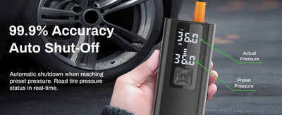 Portable Car Air Pump, Car Tire Automatic Air Pump, Lithium Battery Air Pump With Pressure Gauge And Led Screen, Suitable For Cars, Motorcycles, Bicycles, Balls - 5 - CJ