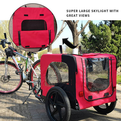 Bicycle Trailer For Pets Outdoor Foldable Dog Trailer With Reflectors - 5 - CJ