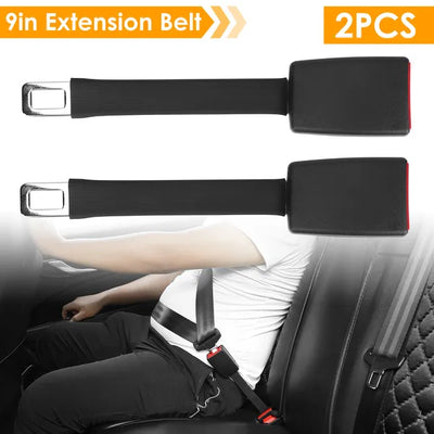 2Pcs Car Seat Belt Extender 9in Buckle Tongue Webbing Extension Safety Belt Auto Belt Clip Lengthening - 5 - CJ