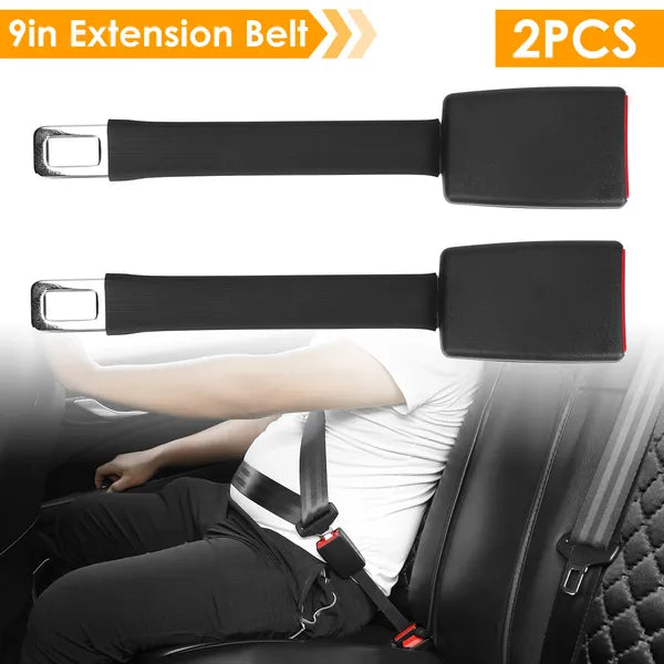 2Pcs Car Seat Belt Extender 9in Buckle Tongue Webbing Extension Safety Belt Auto Belt Clip Lengthening - 5 - CJ