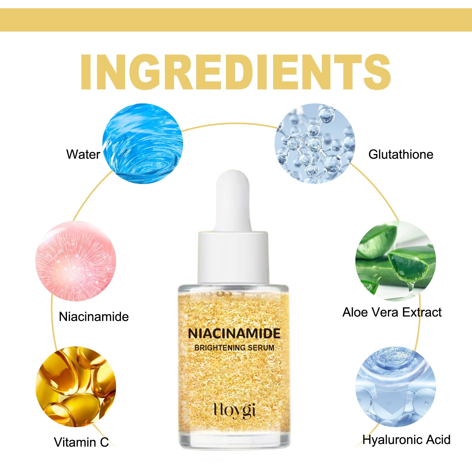 HOYGI Niacinamide Brightening Serum, Lightening Spots And Fine Lines Brightening Skin Hydrating Moisturizing Facial Treatment - 5 - CJ