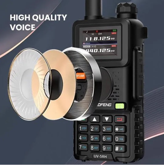 BAOFENG UV-5RH 10w GMRS Ham Radio With Long Range Walkie Talkies, Multifunctional Use, USB-C Charging, 999 Channels, Colorful LCD Display, Audio Produces