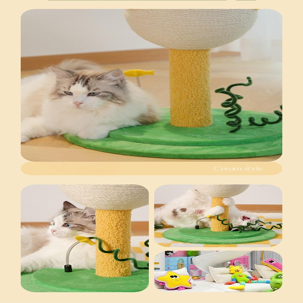 Cute Puffer Fish - shaped Cat Climbing Frame, Three - tier Climbing Tower With Base, Indoor Cat Scratching Post Climbing Frame With Vertical Claw Interactive Cat Toy, Suitable For Cats Of All Sizes - 5 - CJ