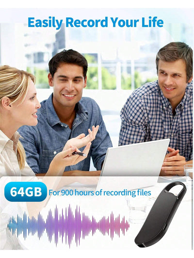 64GB Digital Voice Recorder, USB C Interface, Voice Activation And Noise Reduction, Suitable For Lectures, Meetings, Interviews, 900 Hours Of Large Capacity, Metal Casing - 5 - CJ