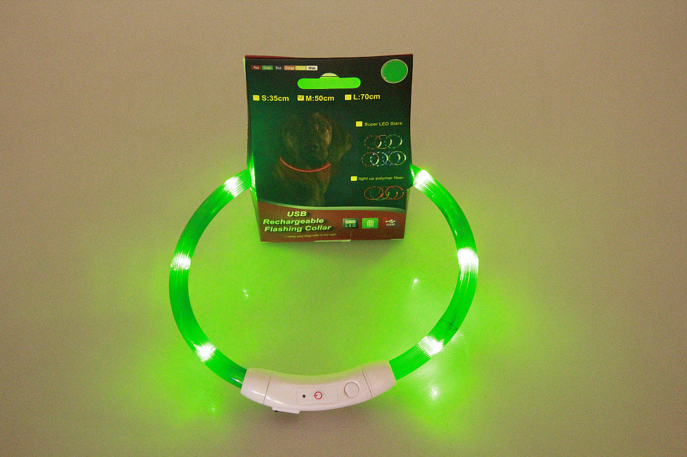 Pet Flashing Collar USB Rechargeable Glowing Necklace Safety Collar Light Up Collars For Night Walking Electric Dog Collar Neon - 0 - CJ