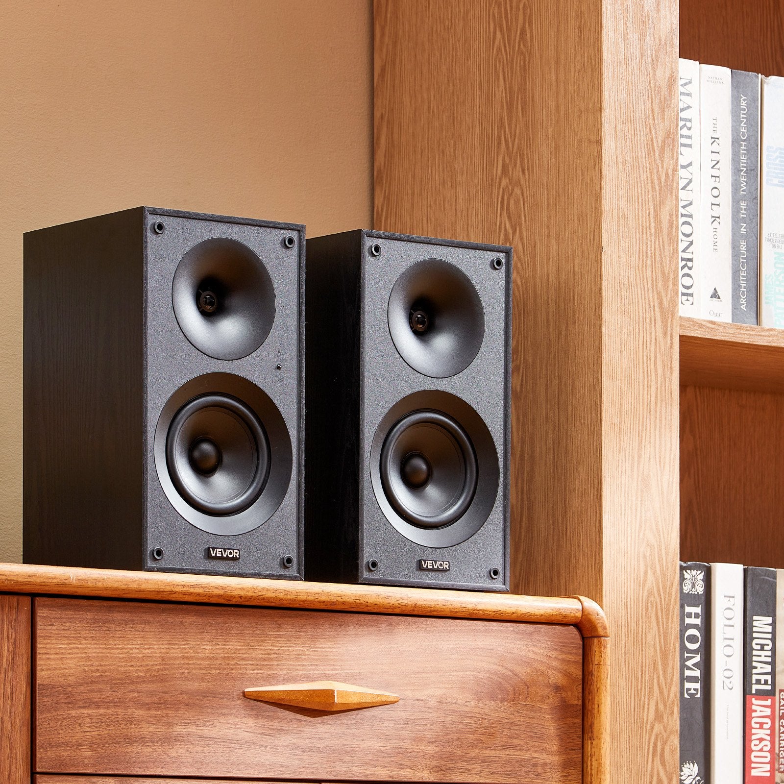 Active Powered Bookshelf Studio Monitor Speakers 25W X2 Bluetooth Coaxial Stereo - 5 - CJ