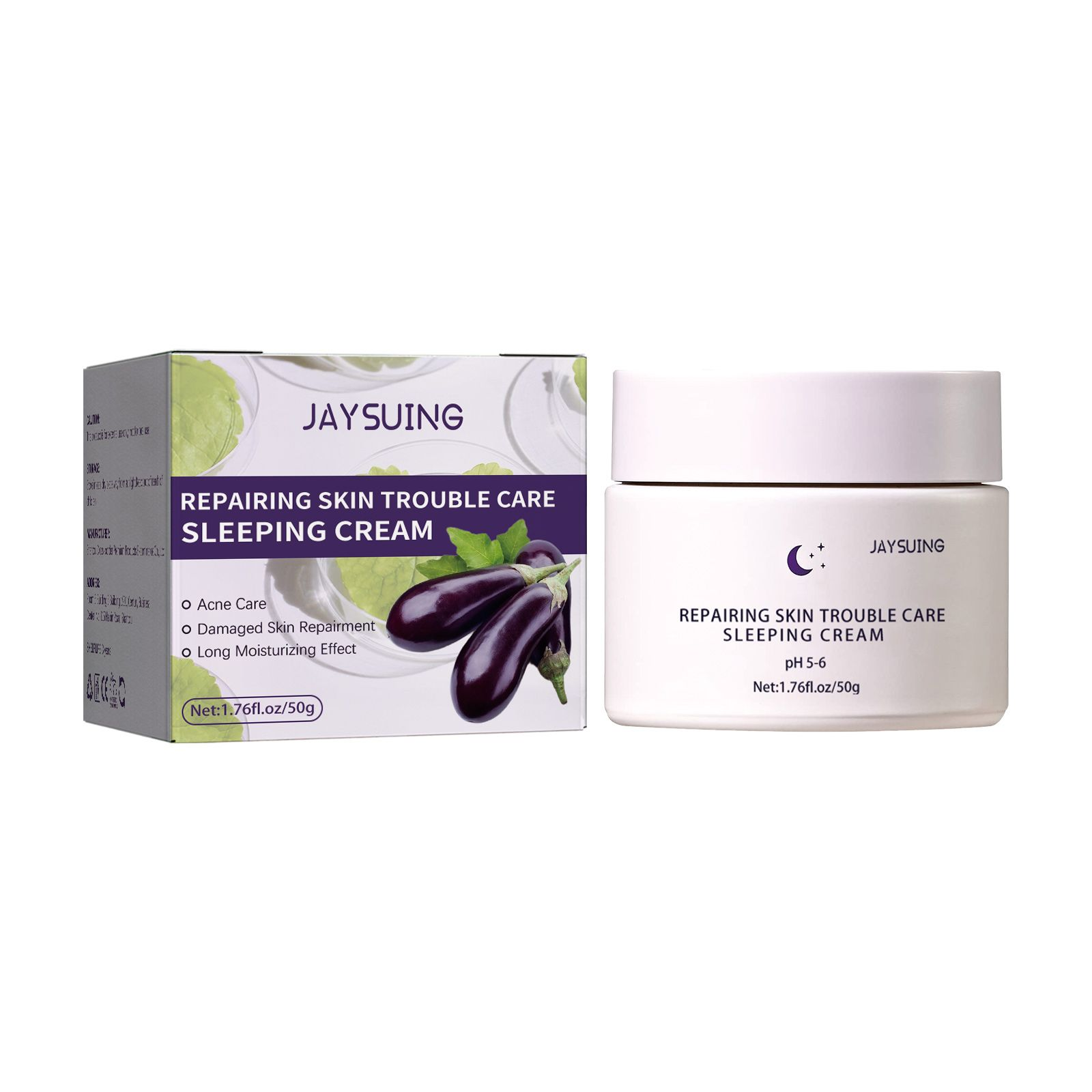 Jaysuing Night Care Sleep Cream, Hydrating Night Repair Skin Barrier Brightening Whitening Cream - 5 - CJ