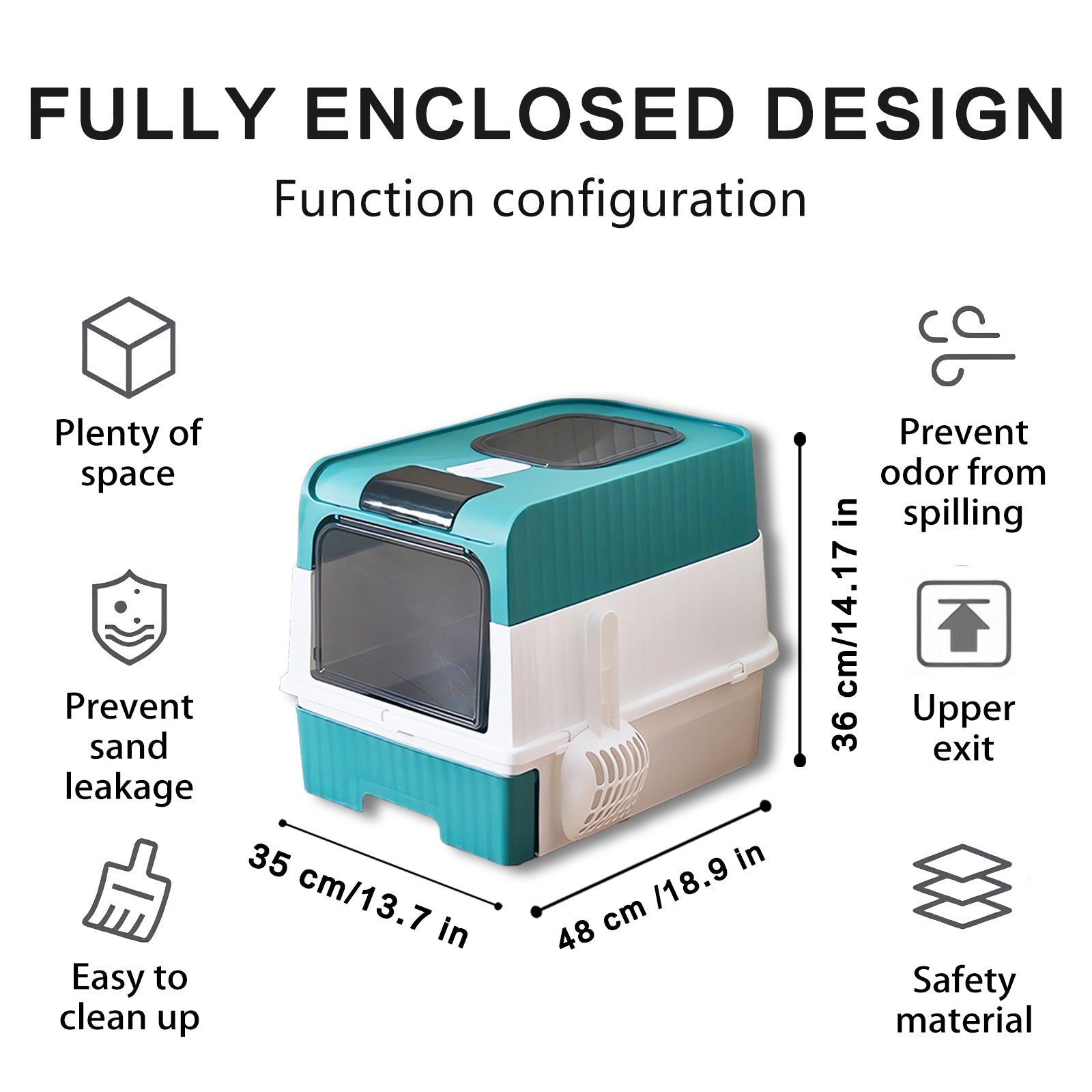 Super Large Capacity Cat Litter Box - Easy To Clean, Odorless, Leak Proof, Not Easy To Leak, Pull - out Design, Comfortable Toilet For Pets - 5 - CJ