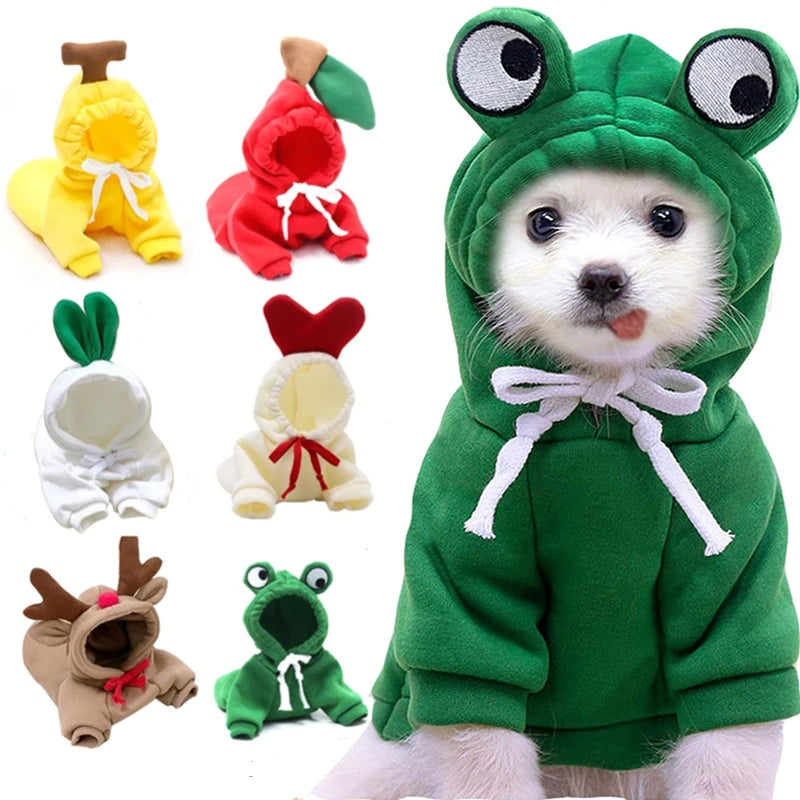 Cute Fruit Dog Clothes For Small Dogs Hoodies Winter Warm Fleece Pet Clothing Puppy Cat Costume Coat For French Chihuahua Outfit - 0 - CJ
