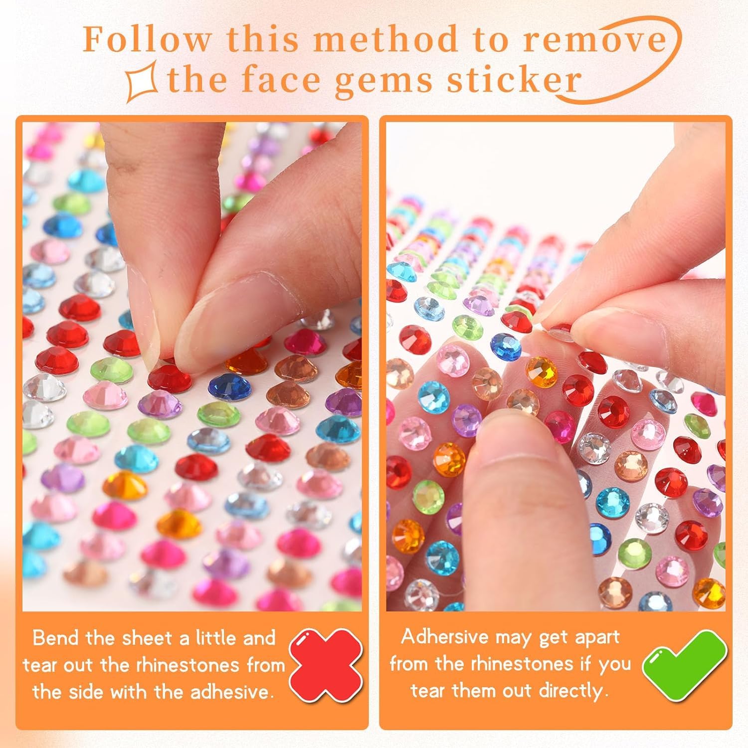 Self - Adhesive Glitter Gems, Pack Of 2700 Glitter Stones Face 3,4,5 Mm Rhinestones Self - Adhesive Glitter Rhinestone Glitter Stones For Face Make - Up Fingernail Decorations,Amazon Is Banned - 5 - CJ