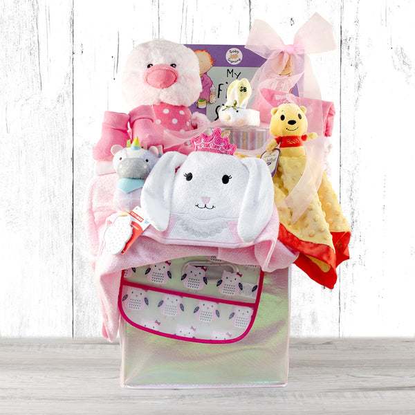 Cherished Moments: Baby Girl Gift Basket - GreatArrivals