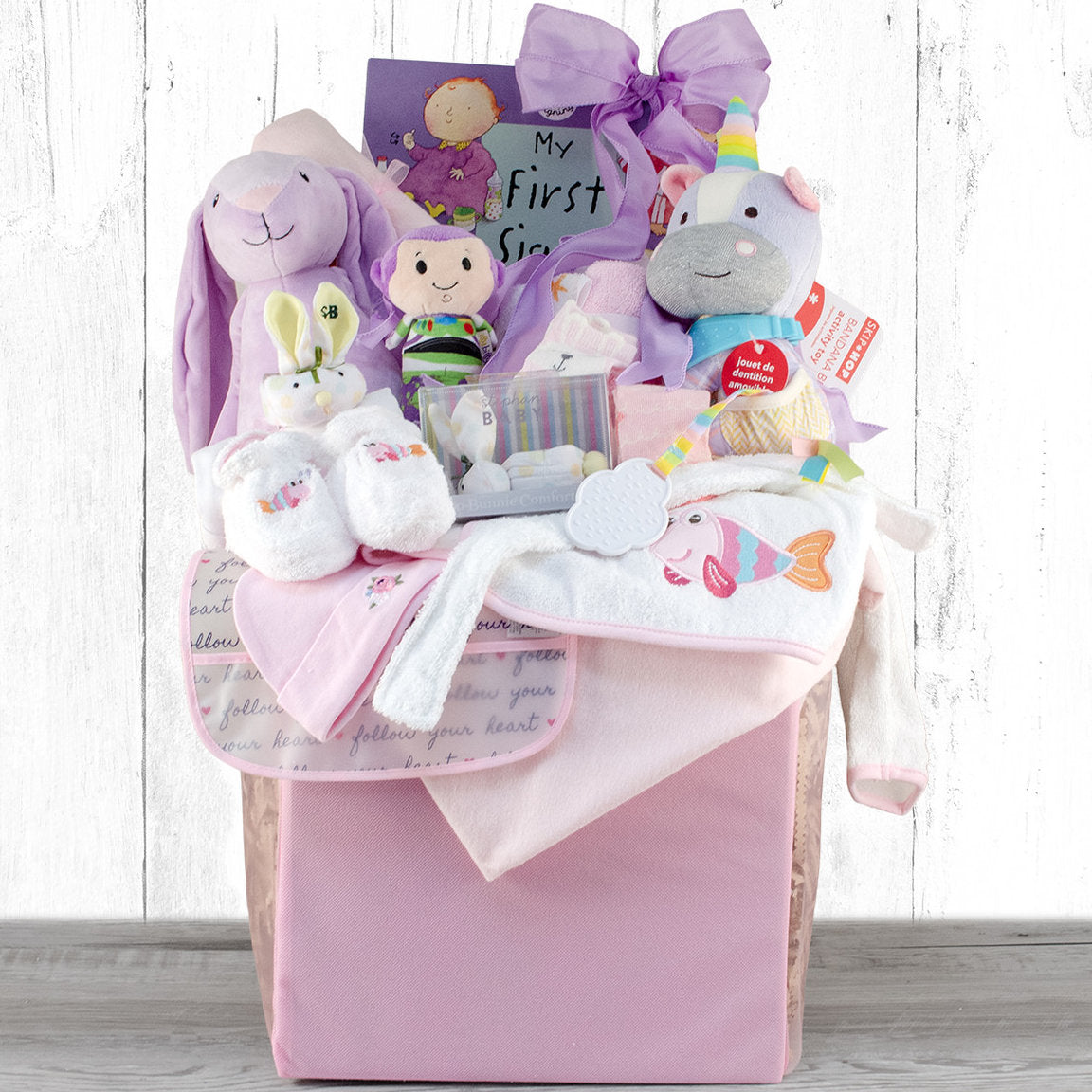 Congratulations: Baby Girl Gift Basket - GreatArrivals