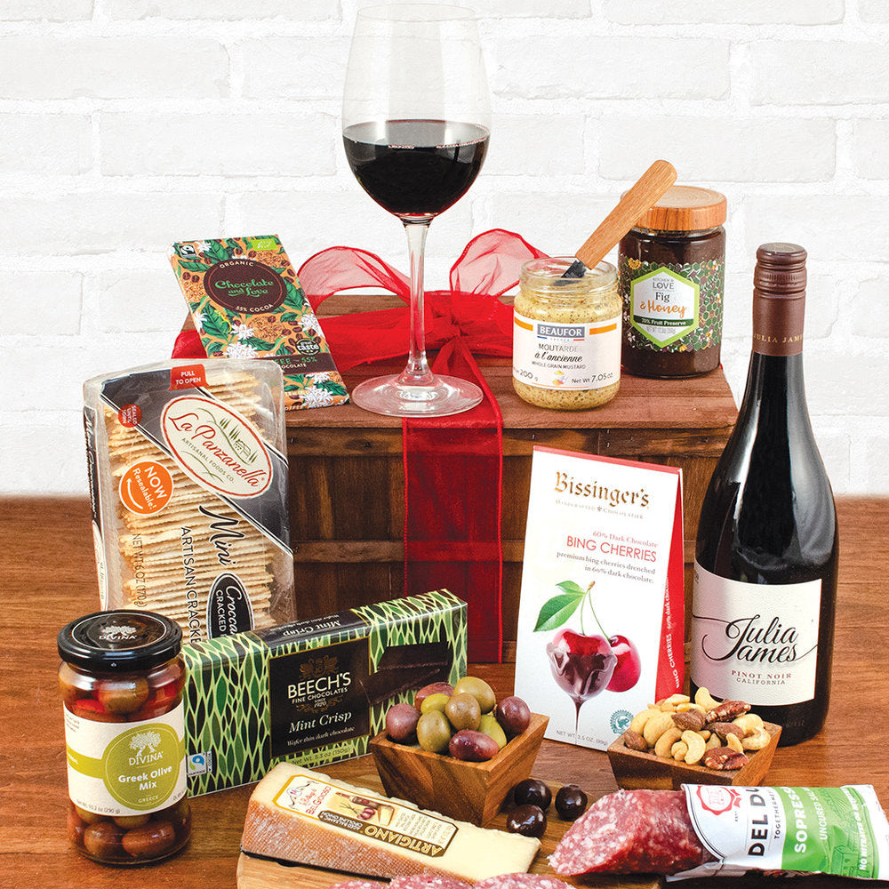 Pinot Noir Pleasures: Handcrafted Wine Gift Crate - GreatArrivals