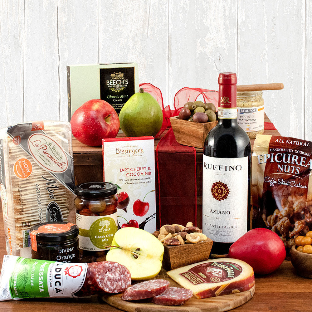 Chianti Pleasures: Handcrafted Wine Gift Crate - GreatArrivals