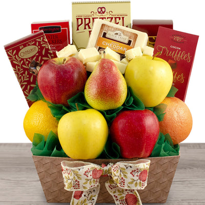 Bountiful Treats: Fruit & Snacks Gift Basket - GreatArrivals