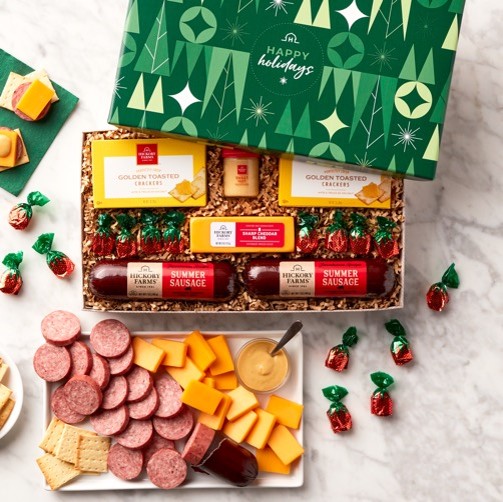 Yuletide Delights: Meat & Cheese Holiday Box - GreatArrivals