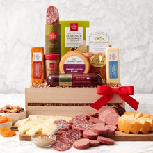 Gourmet Deluxe: Meat & Cheese Wooden Gift Crate - GreatArrivals