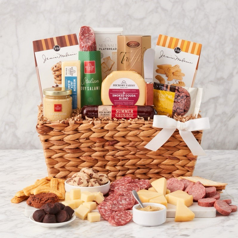 Gourmet Charcuterie: Meat & Cheese Snack Gift Basket - GreatArrivals