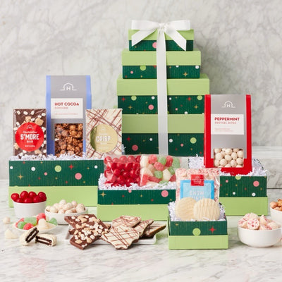 Happiest Holidays: Gourmet Sweets Gift Tower - GreatArrivals