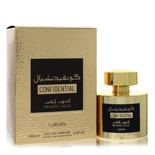 Lattafa Confidential Private Gold Eau De Parfum Spray (Unisex) By Lattafa by Lattafa fragrance bottle