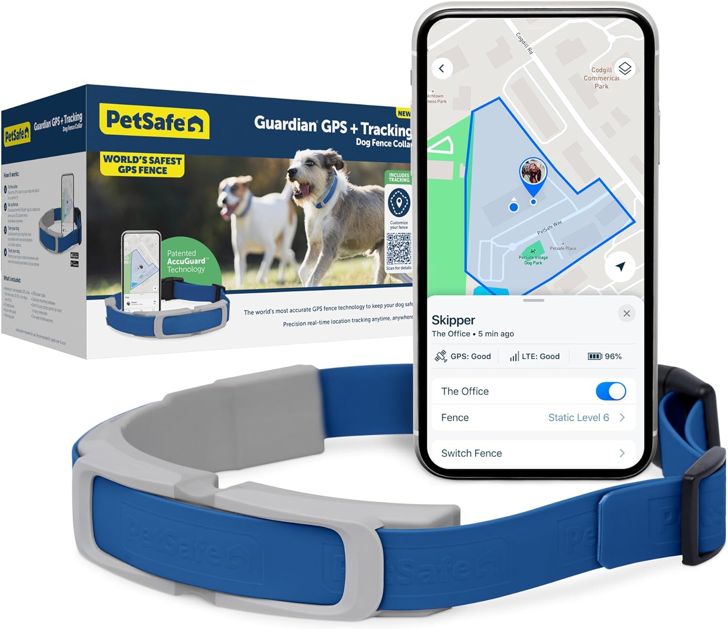 Pett Guardian GPS + Tracking Dog Fence Collar – Wireless Dog Fence with Real-Time Tracking