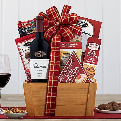 Estancia Merlot: Gourmet Wine Gift Basket - GreatArrivals