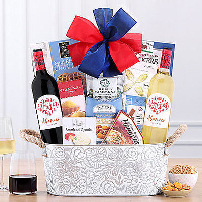 Abanico Red & White Spanish Duet: Wine Gift Basket - GreatArrivals