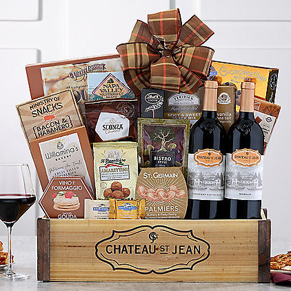 Chateau St. Jean Red Duet: Premium Wine Gift Basket - GreatArrivals