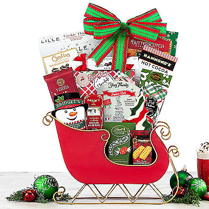 JOY to the World: Christmas Sleigh Gift Basket