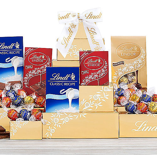 Golden Lindt: Chocolate & Sweets Gift Tower - GreatArrivals