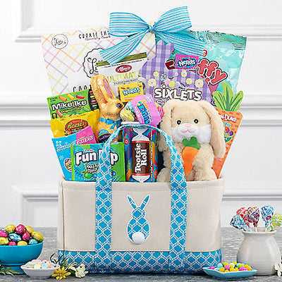 Bunny Tails: Easter Gift Basket (Blue) - GreatArrivals